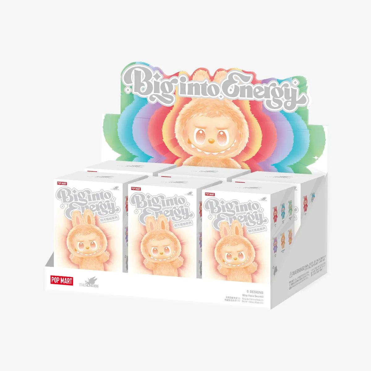 Coffrets scellés de figurines en vinyle Pop Mart Labubu THE MONSTERS Big into Energy Series-Vinyl Plush Pendant Blind Box (6 boîtes surprise)